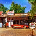 Red Corvette on Route 66