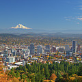 Sunny Day in Portland, Oregon in Autumn Photograph by Bruce Block