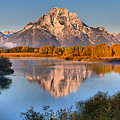 Teton Peaks In The Snake River Photograph by Adam Jewell