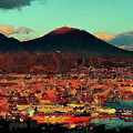 Vesuvio, panorama from Naples - 01 Painting by AM FineArtPrints