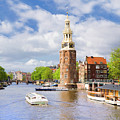 Netherlands, North Holland, Amsterdam, Benelux, Montelbaanstoren Tower And Oudeschans Canal #2 by Sandra Raccanello