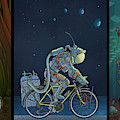 Bikestronaut Triptych Photograph by EvanArt - Evan Miller