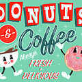 Donuts And Coffee Fresh And Delicious