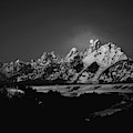 Full Moon Sets in the Tetons