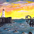 Kraken by the Lighthouse