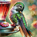 Preening Hummingbird Fantasy #1 by Ron Long Ltd Photography
