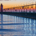 South Haven South Pier Light Reflections