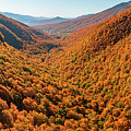 Aerial view of Smugglers Notch in the fall #2 Photograph by Steven Heap