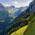 Swiss Alps and a restaurant under a cliff on mountain Ebenalp in Switzerland #3 Photograph by Miroslav Liska