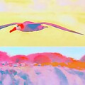 Albatross Gliding over Vibrant Seascape Digital Art by Bruce Block