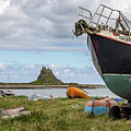 Boats at Lindisfarne Harbour by Shirley Mitchell