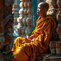 Buddhist Monk Serenity by Printed View