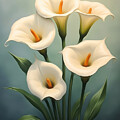 Calla Lilies Wall Art Vintage Oil Painting