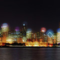 Chicago Skyline Lights Photograph by Owen Weber