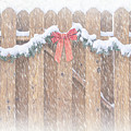 Christmas Garland on Fence by Crystal Wightman