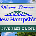 Close-Up of New Hampshire Welcome Sign with State Motto by Miroslav Liska