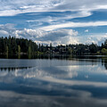 Cloud Reflections Over a Forest Lake