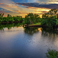 Colorful sunset over a lake in Everglades National Park, Florida
