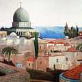 Csontvary paintings - View of the Dead Sea from Temple Square in Jerusalem Painting by Csontvary Kosztka Tivadar