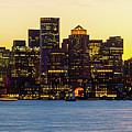 Downtown Boston Skyline at Sunset Panorama by Paul Velgos