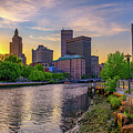 Downtown Providence and Providence River at Sunset, Rhode Island, USA by Miroslav Liska