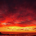 Fire Red Sunset La Jolla by Abigail Diane Photography