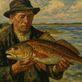 Fisherman Holding a Tampa Bay Redfish #1 by Antonios Valamontes