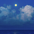Full Moon Setting on Pacific by Tommy Farnsworth