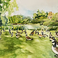 Geese at Old Westbury Gardens by Eileen Kelly