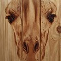 Giraffe Face Engraved in Wood by Andre Petrov