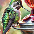Hummingbird Feeding Fantasy by Ron Long Ltd Photography