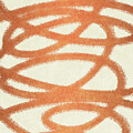 Infinite Loops, Cream Terracotta Abstract Line, Warm Rust Orange Abstract Scribble Minimalist Art by Ema Paraschiv
