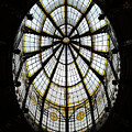 Intricate Stained Glass Dome at the Barcelona Music Conservatory Modernist Architecture