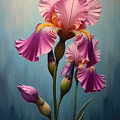 Iris Wall Art Floral Oil Painting