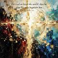 John 3 16 Bible Verse Wall Art, For God So Loved The World by Mark Lawrence