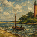 Jupiter Inlet with Lighthouse #1 by Antonios Valamontes