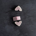 Love heart marshmallows viewed from the top by Scott Lyons