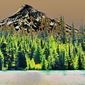 Mt Hood Overlooking a Forest and Lost Lake by Bruce Block