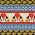 Mushrooms Edibles Art Deco Esque Pattern by Elizabeth Reich