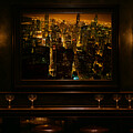 My Chicago Night Reds Print on A Wall by Debra Banks