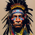 Native American Chief, 11 by AM FineArtPrints