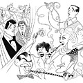 New Year's Eve on NBC 1955 by Al Hirschfeld