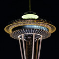 Night Space Needle Seattle Washington by Tommy Farnsworth