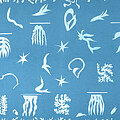 Oceanie, la mer - Oceania, The Sea - Cut-outs with sea creatures of Tahiti by Henri Matisse, blue Mixed Media by Henri E B Matisse