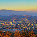 Panorama of sunset above Glendale and San Gabriel Mountains in California Photograph by Miroslav Liska