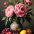 Peony Wall Art Floral Still Life Oil Painting