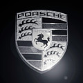 Porsche Car Emblem isolated BW