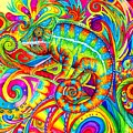 Psychedelizard - Psychedelic Rainbow Chameleon