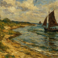 Sailboats approaching the Sebastian Inlet #2 by Antonios Valamontes