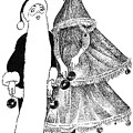 Santa and Christmas Tree by Al Hirschfeld